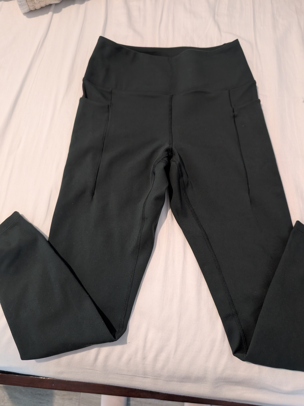 Danskin Solid Green High-Waist Leggings with Side Panels